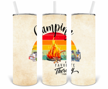 Load image into Gallery viewer, Camping is my Favorite Therapy 20oz Insulated Tall Tumbler with Straw