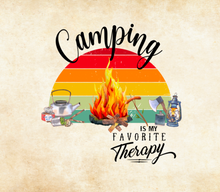 Load image into Gallery viewer, Camping is my Favorite Therapy 20oz Insulated Tall Tumbler with Straw