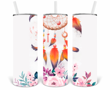 Load image into Gallery viewer, Floral Dreamcatcher 20oz Insulated Tall Tumbler with Straw