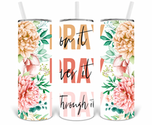 Load image into Gallery viewer, Pastel Pray On it Over it Through it 20oz Insulated Tall Tumbler with Straw