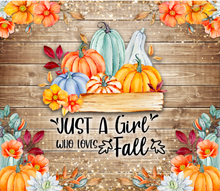 Load image into Gallery viewer, Just a Girl Who Loves Fall 20oz Insulated Tall Tumbler with Straw