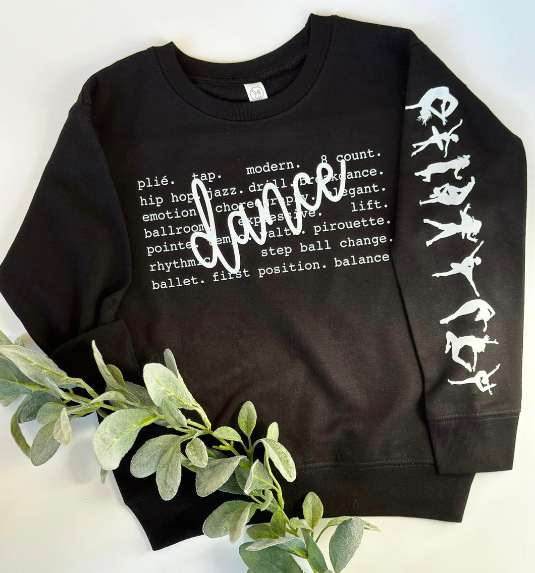 Dance Typography ADULT Crewneck Sweatshirt