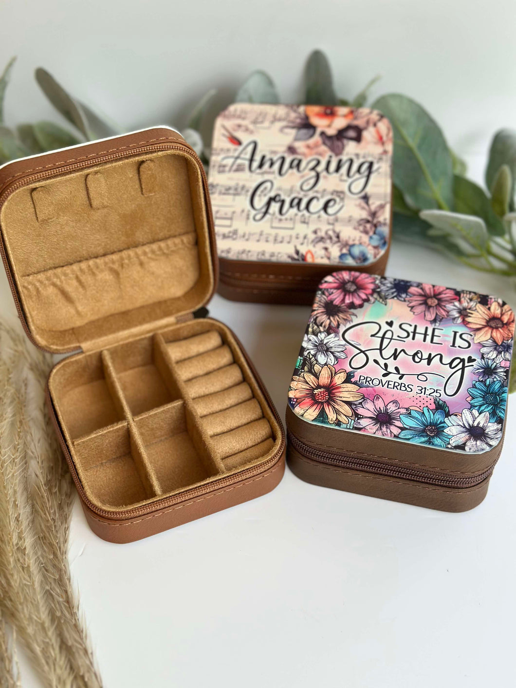 Inspirational Christian Faith Travel Jewelry Case