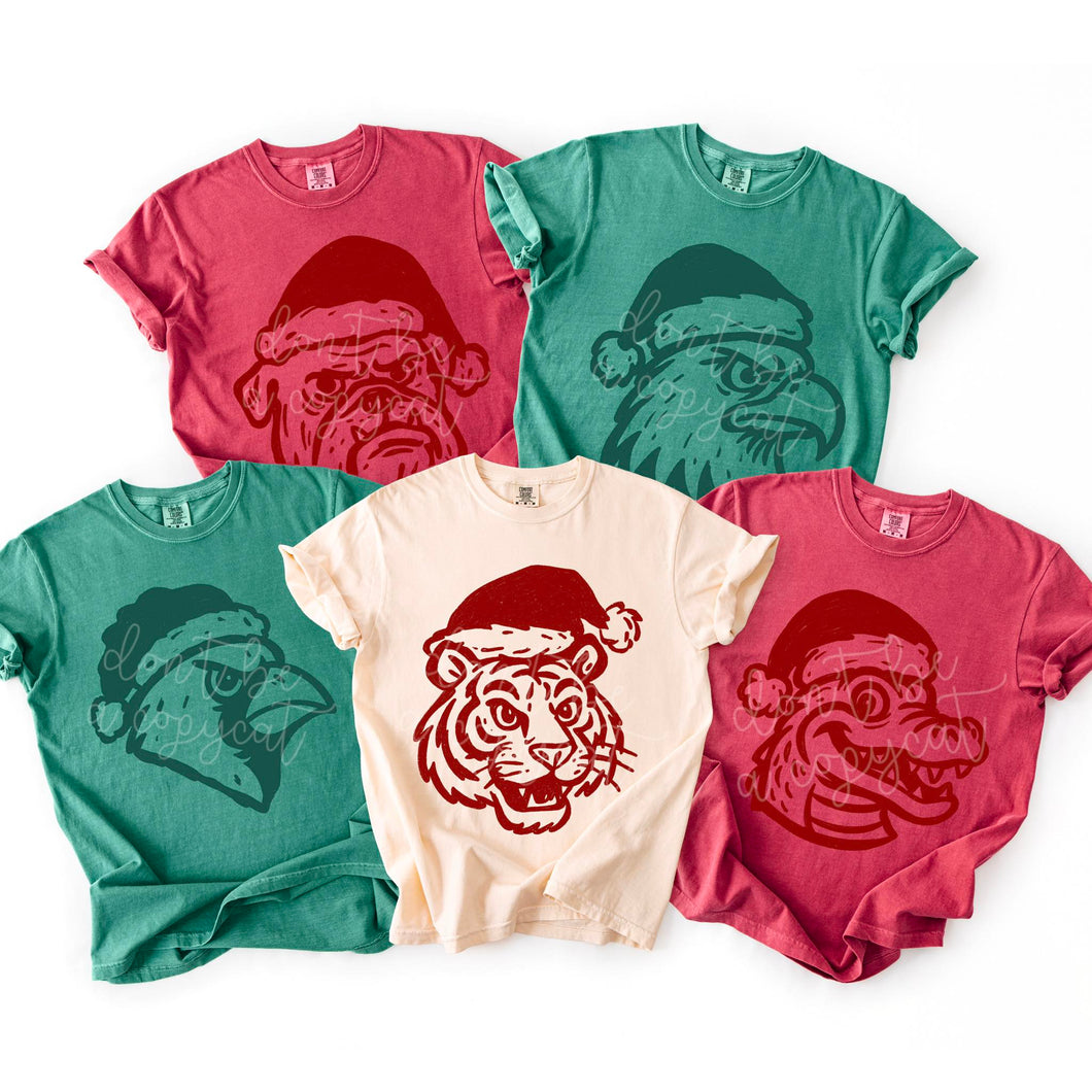 Santa Hat Christmas Mascot Graphic Tee