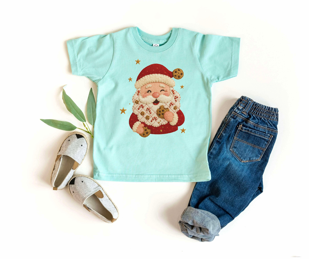 FAUX Felt Cookie Santa Youth Graphic Tee