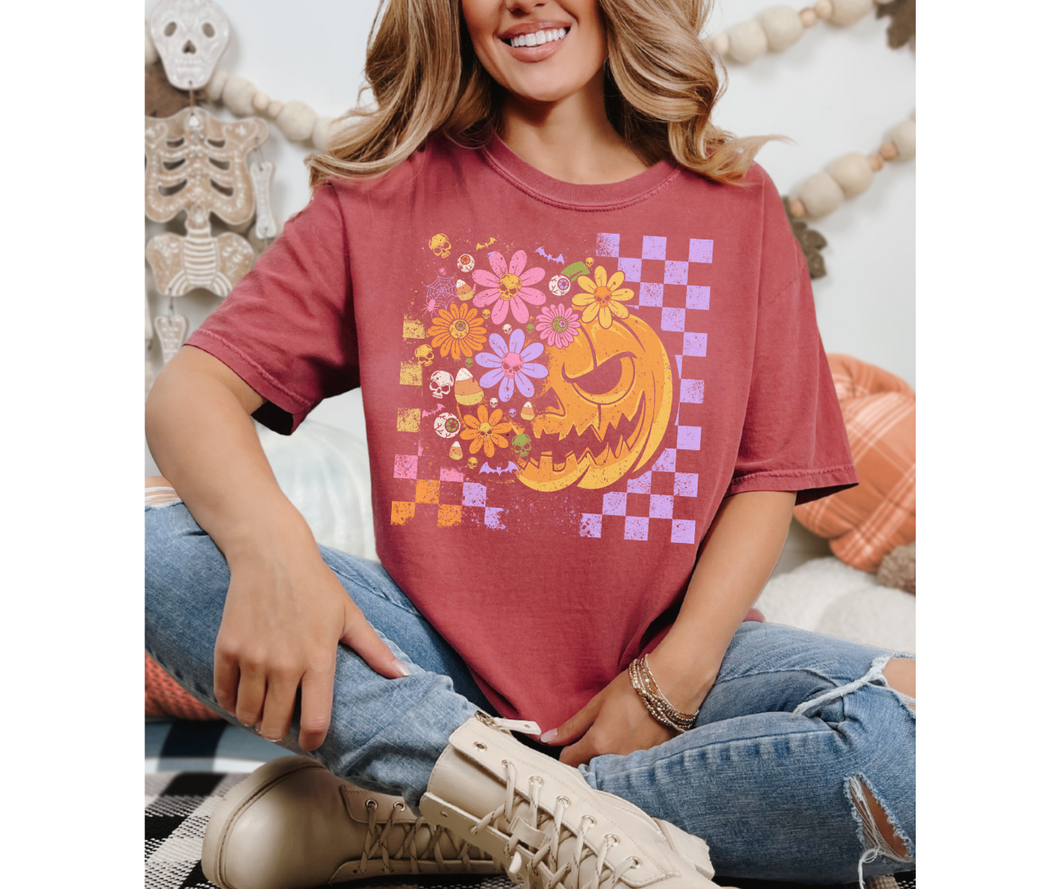 Floral Pumpkin Jack Graphic Tee