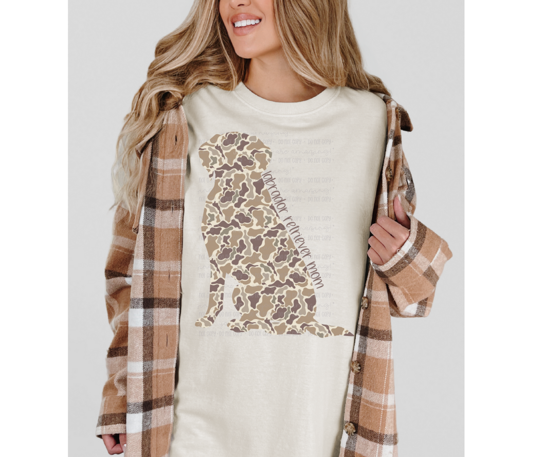 Camo Dog Breed Mom Graphic Tee