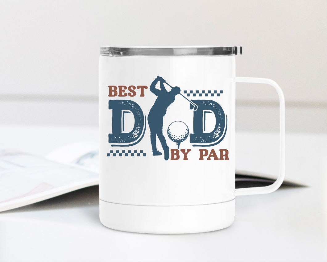 Best Dad by Par 12oz Travel Mug