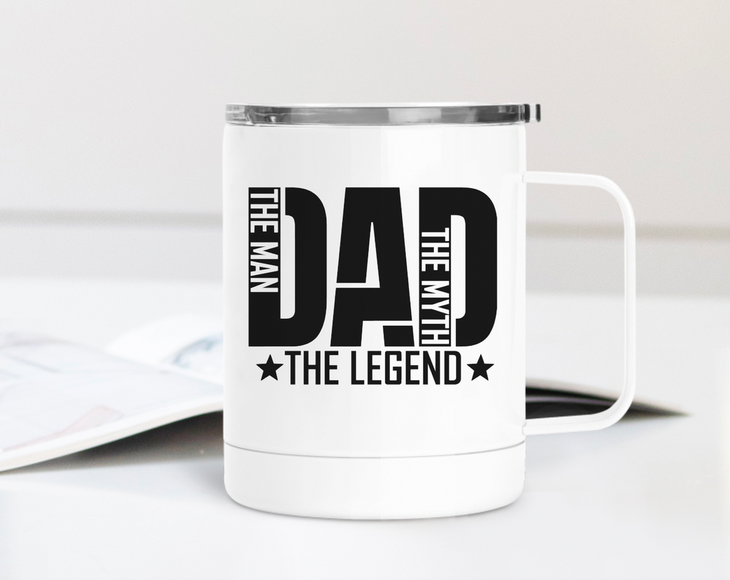 Dad Man Myth Legend 12oz Travel Mug