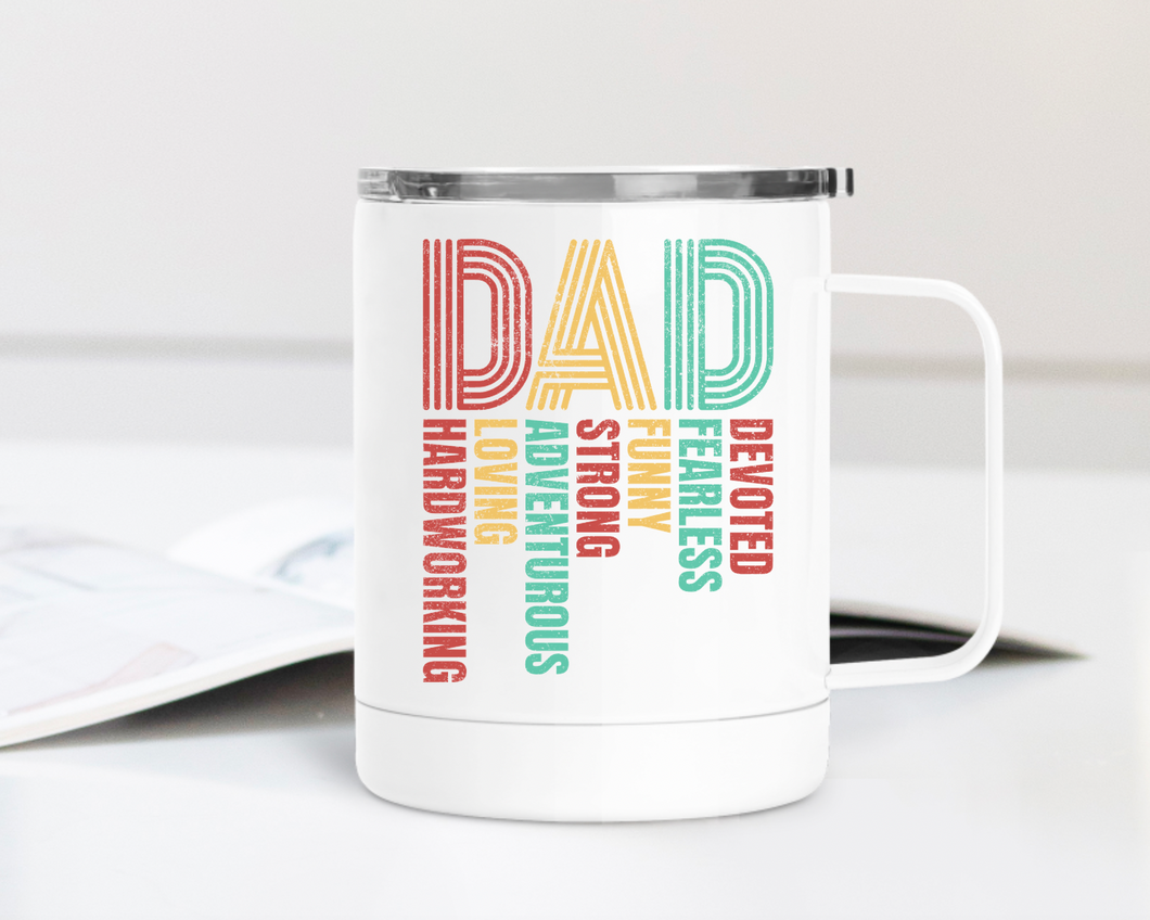 Retro Dad Words 12oz Travel Mug