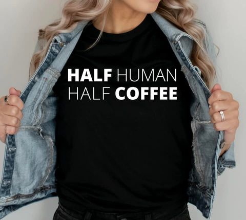 Half Human Half Coffee Graphic Tee