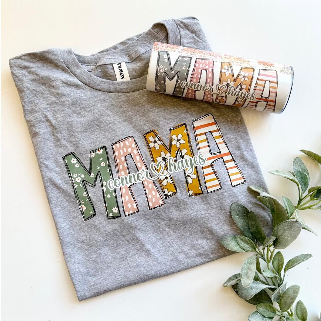 Personalized Boho Mama T-Shirt