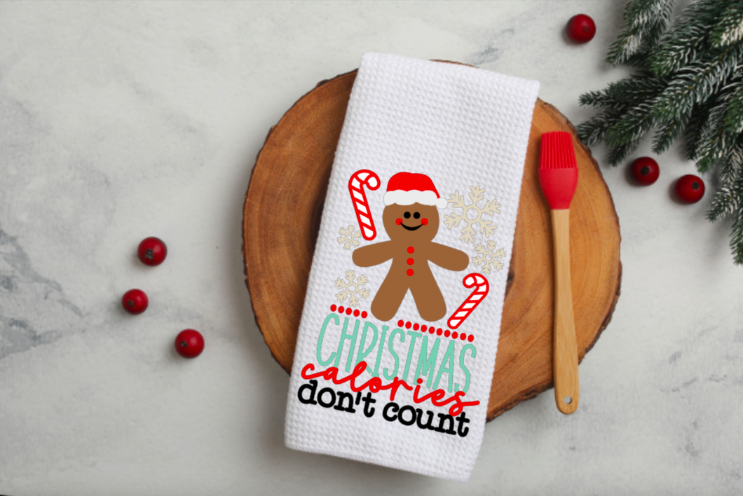 Christmas Calories Don't Count Waffle Weave 16