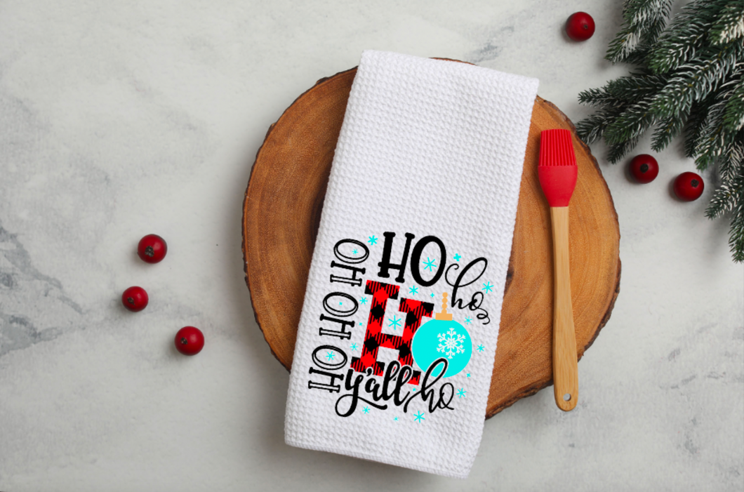 Ho Ho Ho Y'all Waffle Weave 16