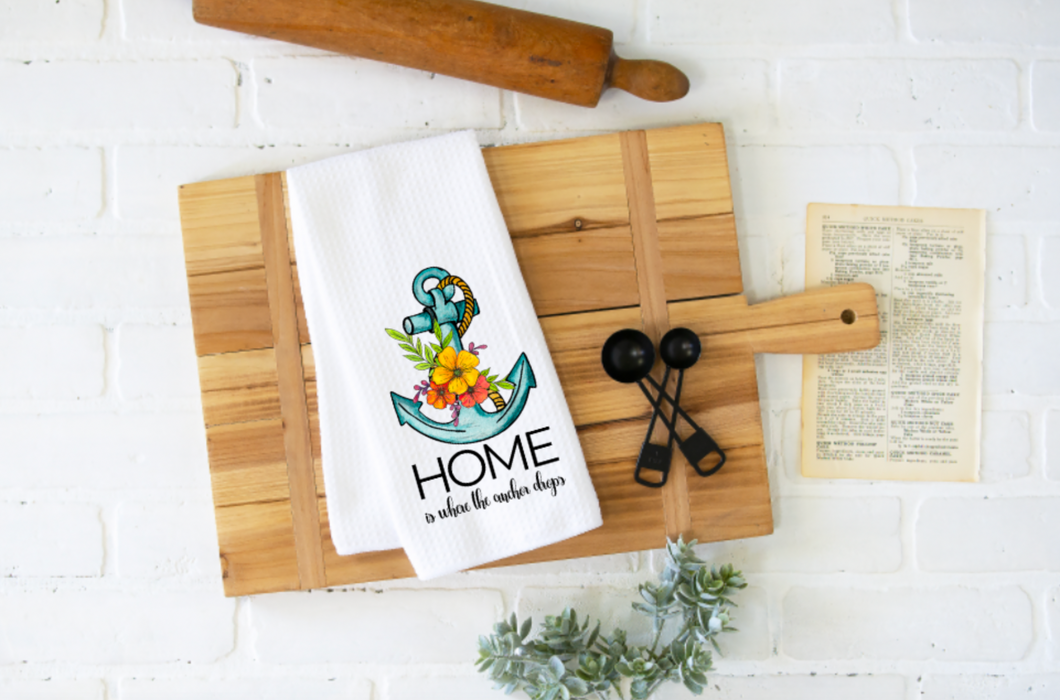 Home is Where The Anchor Drops Waffle Weave 16